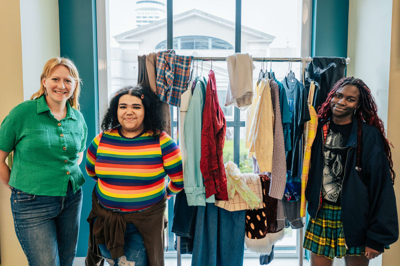 Nashville Big Picture High School sophomore Isa Aguilera and Hume-Fogg senior Victoria Fabiyi partnered up to set up a clothing exchange station in the Downtown Nashville Public Library Teen Center. The station allows teenagers who visit the Teen Center to take and exchange clothes that can be either reworn or repurposed in a new home. The pair of students plan to leave the station in the Teen Center once a week every month. “I always have a pile in my room of things that I’m not about to keep because they’re just not my vibe anymore,” Aguilera said. “I know a lot of other people that are like 'let’s make some room for some new clothes, let’s get some change going on around here.' “A lot of people want to be more sustainable, that’s the thing. Teenagers nowadays care about being more sustainable, so this is just a way for them to get them on board with that.”